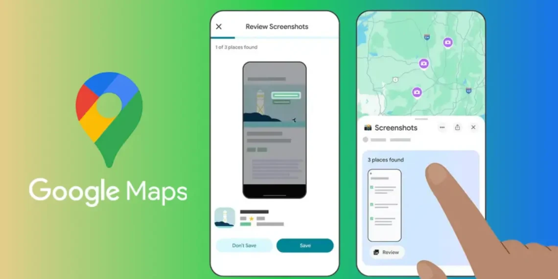 صورة توضح استخدام لقطات الشاشة في خرائط جوجل