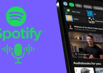 واجهة تطبيق سبوتيفاي تُظهر مزايا بودكاست سبوتيفاي الجديدة مثل توصيات الحلقات وتبويب المتابعة والتفاعل مع التعليقات