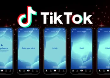 واجهة تطبيق تيك توك تعرض جلسات تأمل ليلية مع أدوات تحكم عائلية لتعزيز الصحة النفسية والتوازن الرقمي للمراهقين