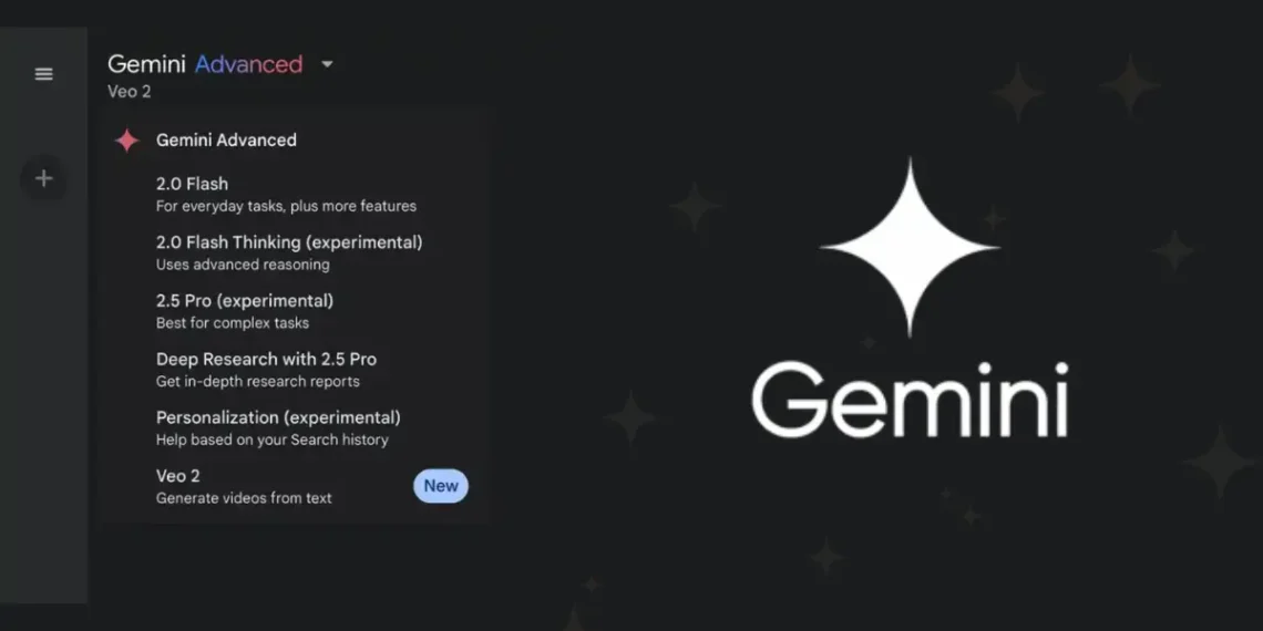 واجهة تطبيق Gemini مع نموذج Veo 2 أثناء إنشاء فيديو قصير باستخدام وصف نصي