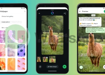 واجهة واتساب تعرض خيار توليد خلفية دردشة باستخدام الذكاء الاصطناعي