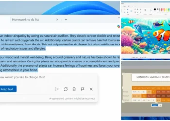 واجهة تطبيق الرسام، أداة القص, المفكرة في ويندوز 11 بعد التحديث الجديد