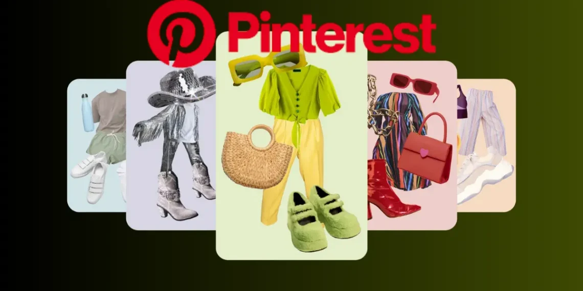 عرض توضيحي لميزة الكولاج التلقائي في Pinterest يظهر مجموعة منتجات مجمعة بصريًا ضمن كتالوج تفاعلي جذاب