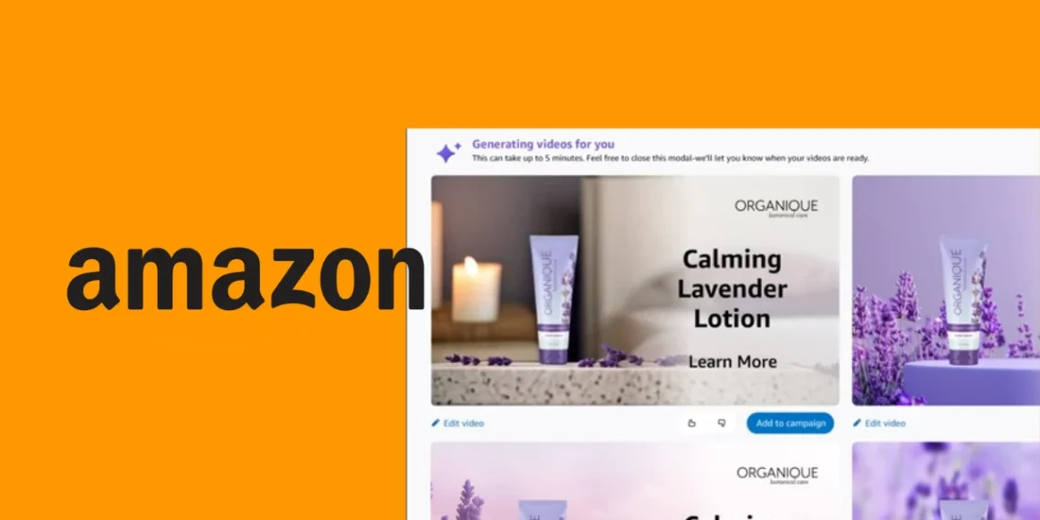 صورة توضح أداة أمازون لإنشاء إعلان فيديو واقعي