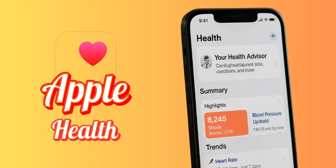 صورة افتراضية تعرض المساعد الصحي الذكي من آبل