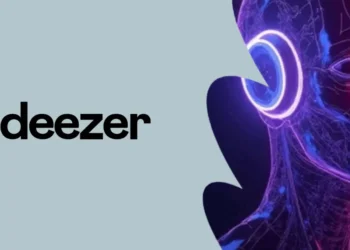 صورة توضح منصة Deezer مع ظهور إشعار يوضح تمييز الأغاني المنتجة بالذكاء الاصطناعي لحماية صناعة الموسيقى