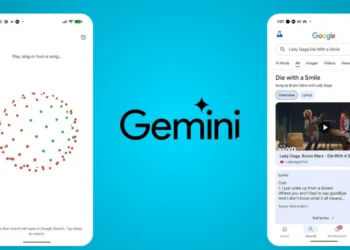 شاشة هاتف تعرض ميزة التعرف على الأغاني في مساعد Gemini مع ظهور اسم الأغنية والفنان عبر تطبيق جوجل
