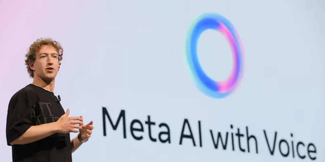 صورة لمارك زوكربيرغ رئيس ميتا يتحدث عن مشاريع الذكاء الاصطناعي وتطوير التكنولوجيا المستقبلية