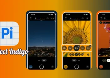 واجهة تطبيق Project Indigo من أدوبي تعرض أدوات التحكم اليدوي في التصوير على شاشة آيفون