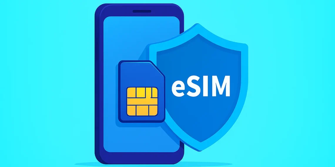 صورة توضح طرق حماية شريحة eSIM من الاختراق