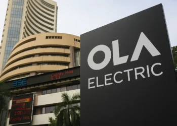 صورة افتراضية لواجهة مبنى بورصة بومباي مع ظهور شعار أولا إليكتريك بعد إعلان انسحاب هيونداي من أولا إليكتريك وخفض كيا لحصتها