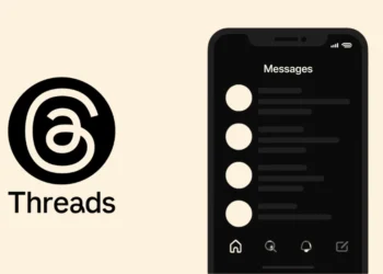 صورة افتراضية لواجهة تطبيق Threads تظهر صندوق رسائل مباشر جديد للمحادثات الفردية