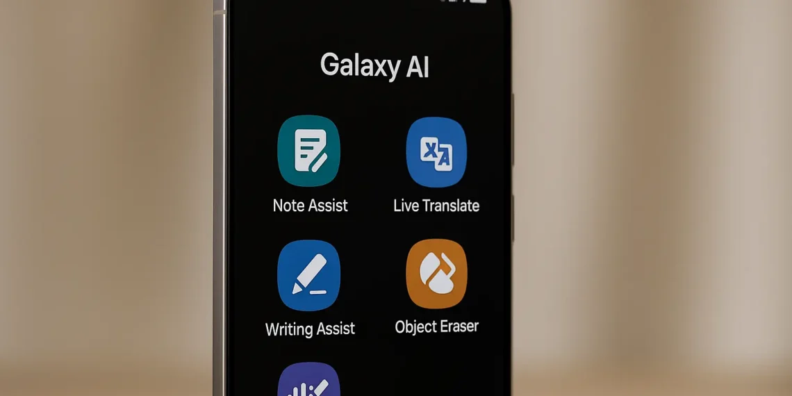 تف سامسونج جالاكسي يعرض مزايا Galaxy AI المجانية مثل الترجمة الحية ومساعد الكتابة ومحو العناصر من الصور