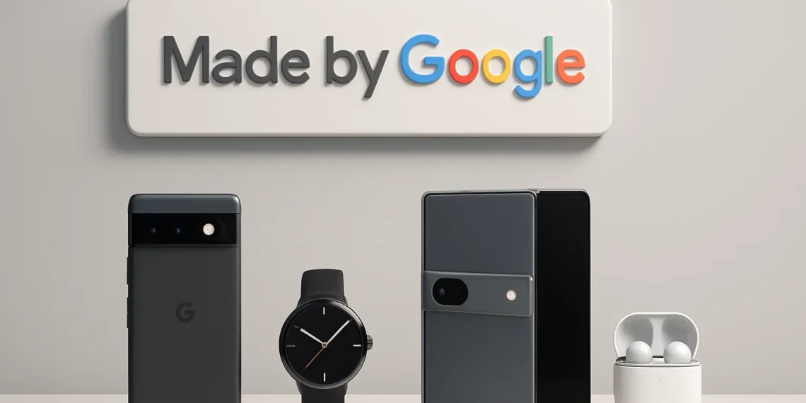 عرض توضيحي لأجهزة جوجل الجديدة في حدث Made by Google 2025، بما في ذلك هاتف Pixel 10 وساعة Pixel Watch 4