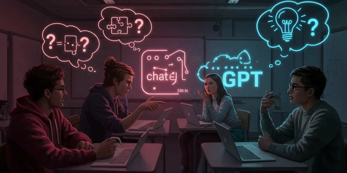 عرض ميزة الدراسة معًا في ChatGPT ضمن قائمة الأدوات التعليمية التفاعلية التي تطرح أسئلة وتساعد في التعلم الذاتي