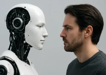 صورة رمزية تعبّر عن تطور الذكاء الاصطناعي في التنبؤ بالسلوك البشري وتحليل التصرفات في مواقف الحياة الواقعية.