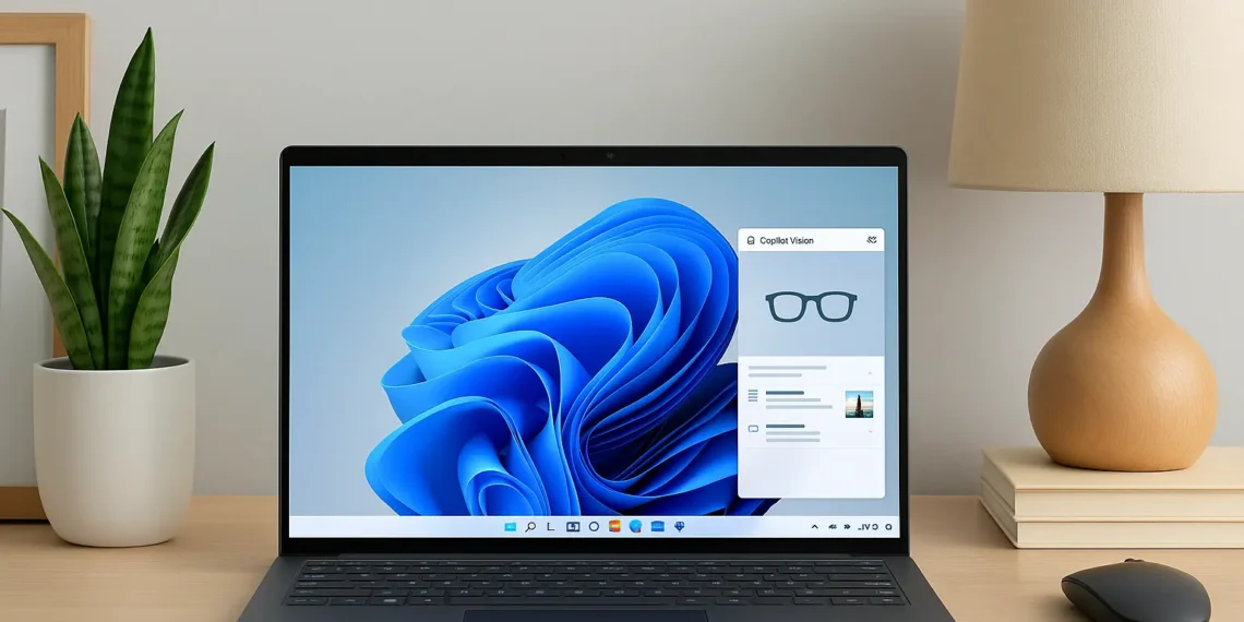 عرض توضيحي لواجهة ويندوز 11 الجديدة يظهر ميزات ذكاء اصطناعي متقدمة مثل Copilot Vision وأدوات تعديل الصور والمهام