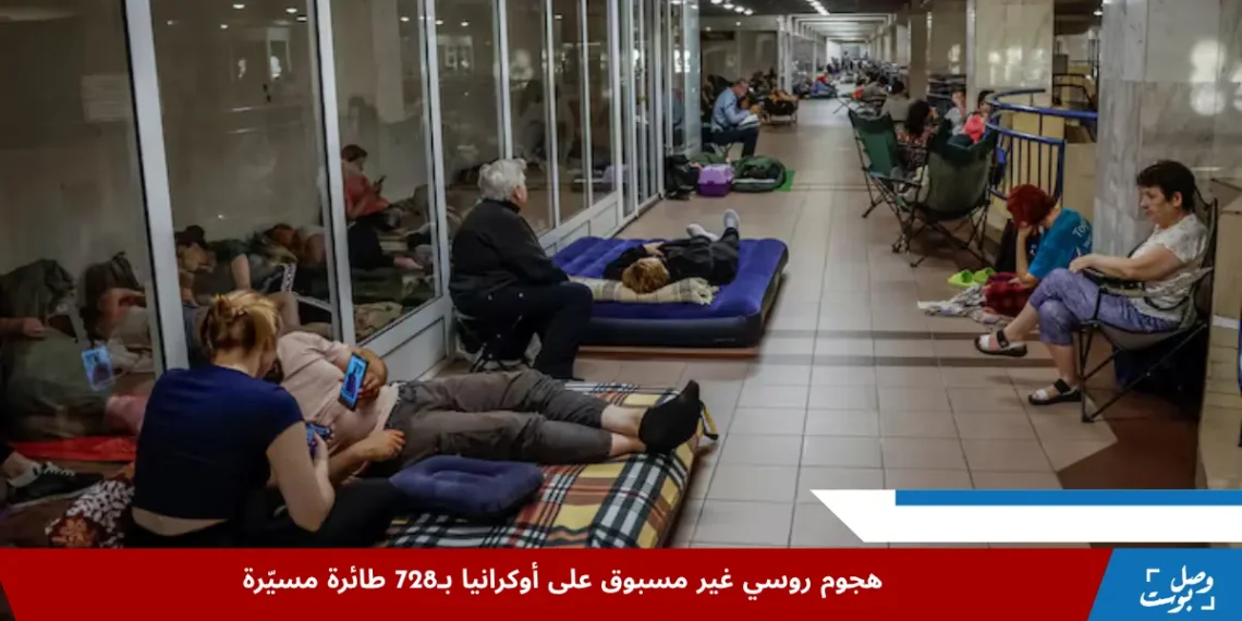 مدنيون يحتمون داخل محطة مترو في كييف خلال إنذار جوي ضمن سياق هجوم روسي على أوكرانيا
