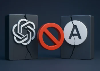 صورة توضيحية تعبر عن توقف وصول OpenAI إلى Claude ضمن الصراع التنافسي بين شركات الذكاء الاصطناعي