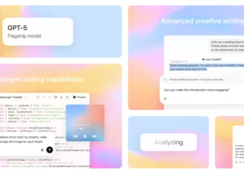 صورة توضيحية لإصدار GPT-5 مع واجهة ChatGPT الجديدة ومزايا الذكاء الاصطناعي المتطورة