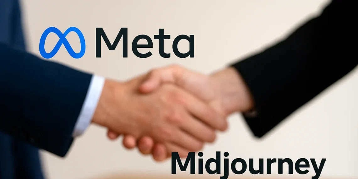 صورة تعبيرية توضح شراكة ميتا مع Midjourney في مجال الذكاء الاصطناعي لتعزيز تقنيات الصور والفيديو