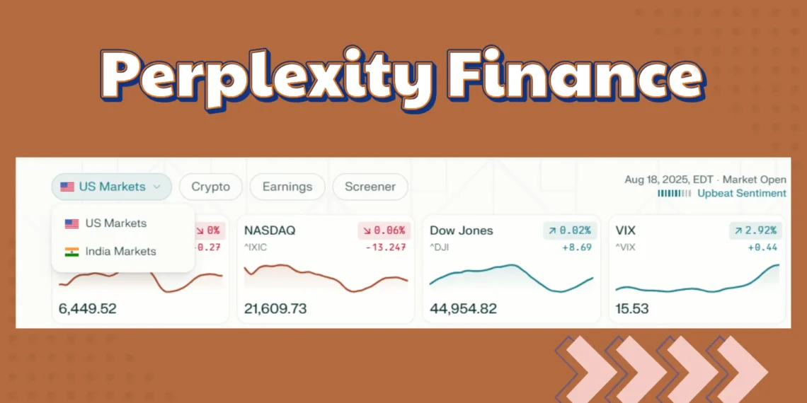 شاشة منصة Perplexity Finance تعرض نصوص مكالمات أرباح الشركات الهندية مع بيانات الأسواق والأدوات التحليلية