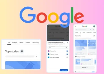 واجهة بحث جوجل تعرض ميزة المصادر المفضلة في نتائج البحث مع أيقونة النجمة بجوار قسم أهم الأخبار