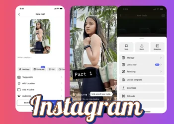 شاشة تطبيق إنستغرام تعرض ميزة ربط مقاطع الريلز في سلسلة واحدة مع زر Next Reel للتنقل بين الأجزاء