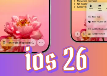 واجهة متصفح سفاري مع تحديث iOS 26 تعرض تصميم الزجاج السائل ودعم صور HDR