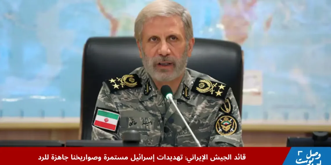 اللواء أمير حاتمي يتحدث خلال مؤتمر صحفي عن استعداد الجيش الإيراني للرد على تهديدات إسرائيل