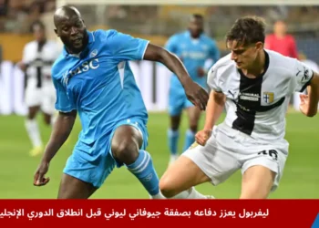 جيوفاني ليوني لاعب بارما في مواجهة روميلو لوكاكو لاعب نابولي خلال مباراة في الدوري الإيطالي