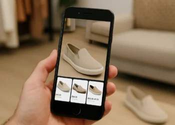 أداة Lens Live من أمازون لتحديد منتج في العالم الحقيقي باستخدام الكاميرا، مع عرض اقتراحات شراء فورية على التطبيق