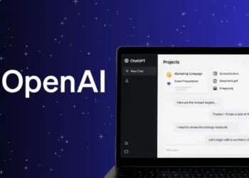 واجهة ChatGPT تعرض ميزة المشروعات في ChatGPT مع ملفات ومحادثات منظمة