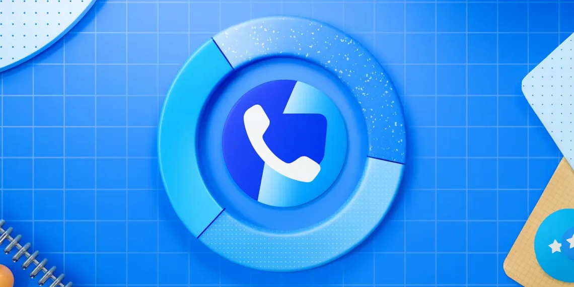 شعار تروكولر ثلاثي الأبعاد باللون الأزرق يرمز إلى تعزيز تقنيات الذكاء الاصطناعي لحماية المستخدمين من المكالمات المزعجة والاحتيال