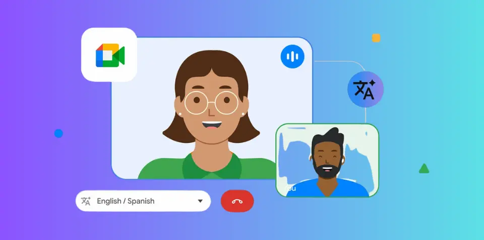 ميزة الترجمة الفورية في Google Meet حيث يتم تحويل كلام المتحدث إلى لغة أخرى بشكل لحظي بفضل الذكاء الاصطناعي