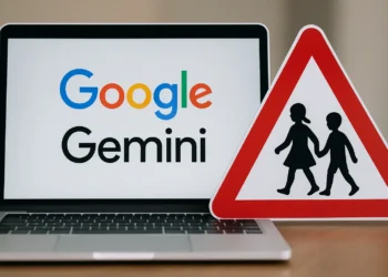 صورة توضح أن Gemini يشكل خطرًا مع إشارة تحذيرية لسلامة الأطفال والمراهقين