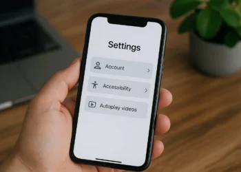 واجهة إعدادات على الهاتف تعرض خيار إيقاف التشغيل التلقائي للفيديوهات على شبكات التواصل الاجتماعي لتقليل استهلاك البيانات وتحسين التصفح