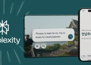 واجهة منصة Perplexity AI تُظهر ميزة تعلم اللغات الجديدة بطريقة تفاعلية تعزز مهارات المحادثة والترجمة للمستخدمين