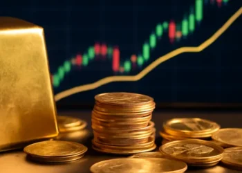 رسم بياني يظهر الارتفاع التاريخي لسعر الذهب فوق 4000 دولار للأونصة.