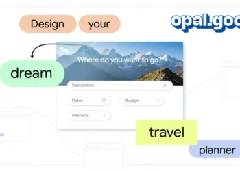 صورة توضح واجهة تطبيق Opal لكتابة أكواد باستخدام الذكاء الاصطناعي، مع تصميم مرن وسهل الاستخدام.