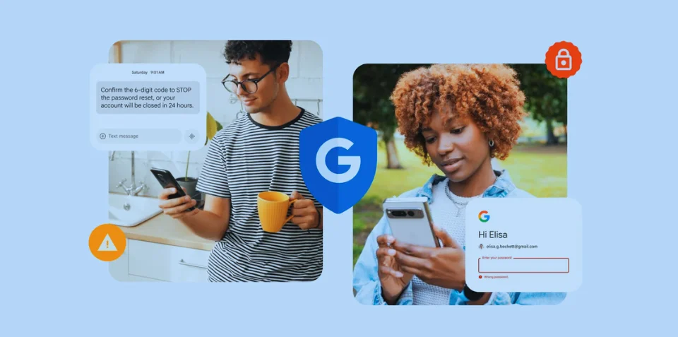 أدوات الأمان الجديدة من جوجل لحماية المستخدمين من الاحتيال الإلكتروني مع ميزات مبتكرة لزيادة الأمان وحماية الحسابات الشخصية.