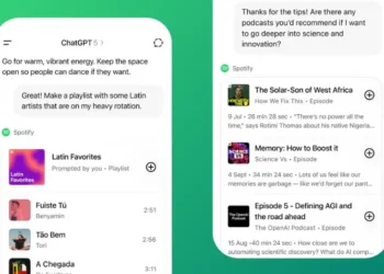 واجهة ChatGPT تُظهر تكامل سبوتيفاي مع الذكاء الاصطناعي لإنشاء قوائم موسيقية مخصصة للمستخدمين