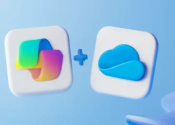 صورة توضح التحديثات الجديدة في تطبيق OneDrive لعام 2025 مع دعم الذكاء الاصطناعي لتحسين إدارة الصور والملفات.