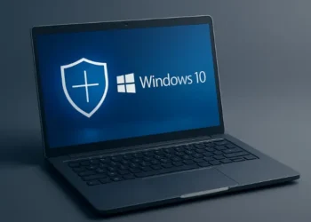 شاشة حاسوب تعرض إشعار انتهاء دعم Windows 10 من مايكروسوفت مع خيارات التسجيل في برنامج التحديثات الأمنية الموسعة ESU